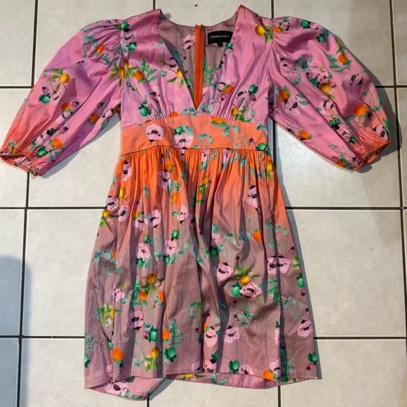 Cynthia Rowley Pink and Orange Floral Mini Dress - Picture 3 of 3
